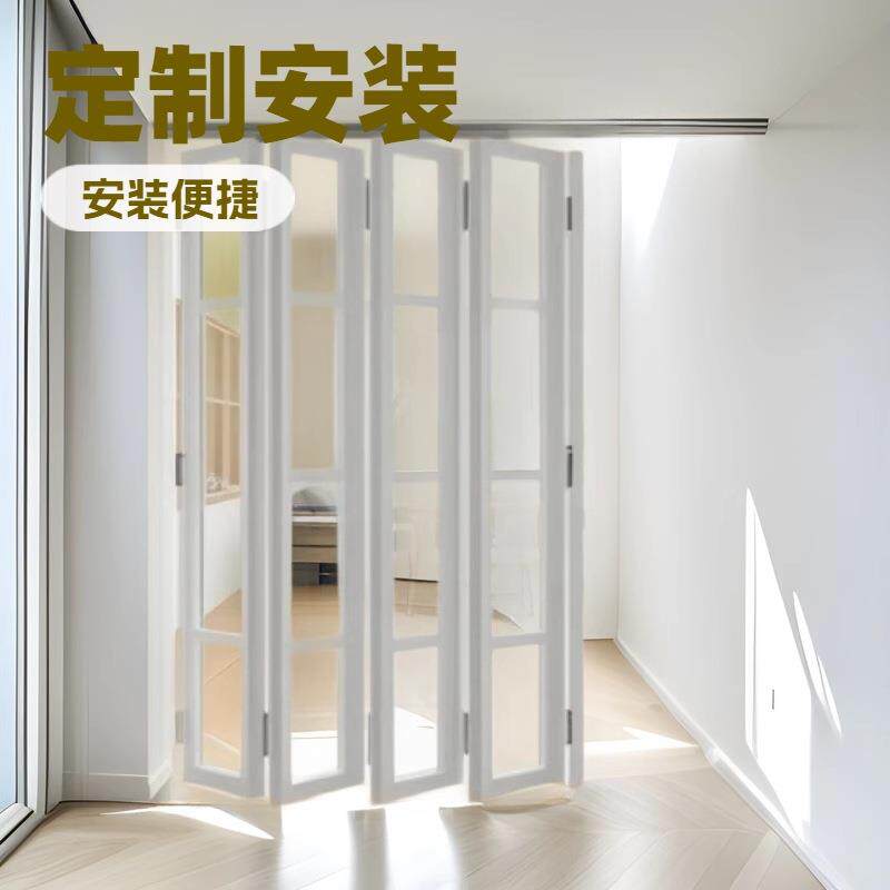 PVC折叠门推拉门室内阳台隔断商铺洗车房门可折叠折叠式防火安全