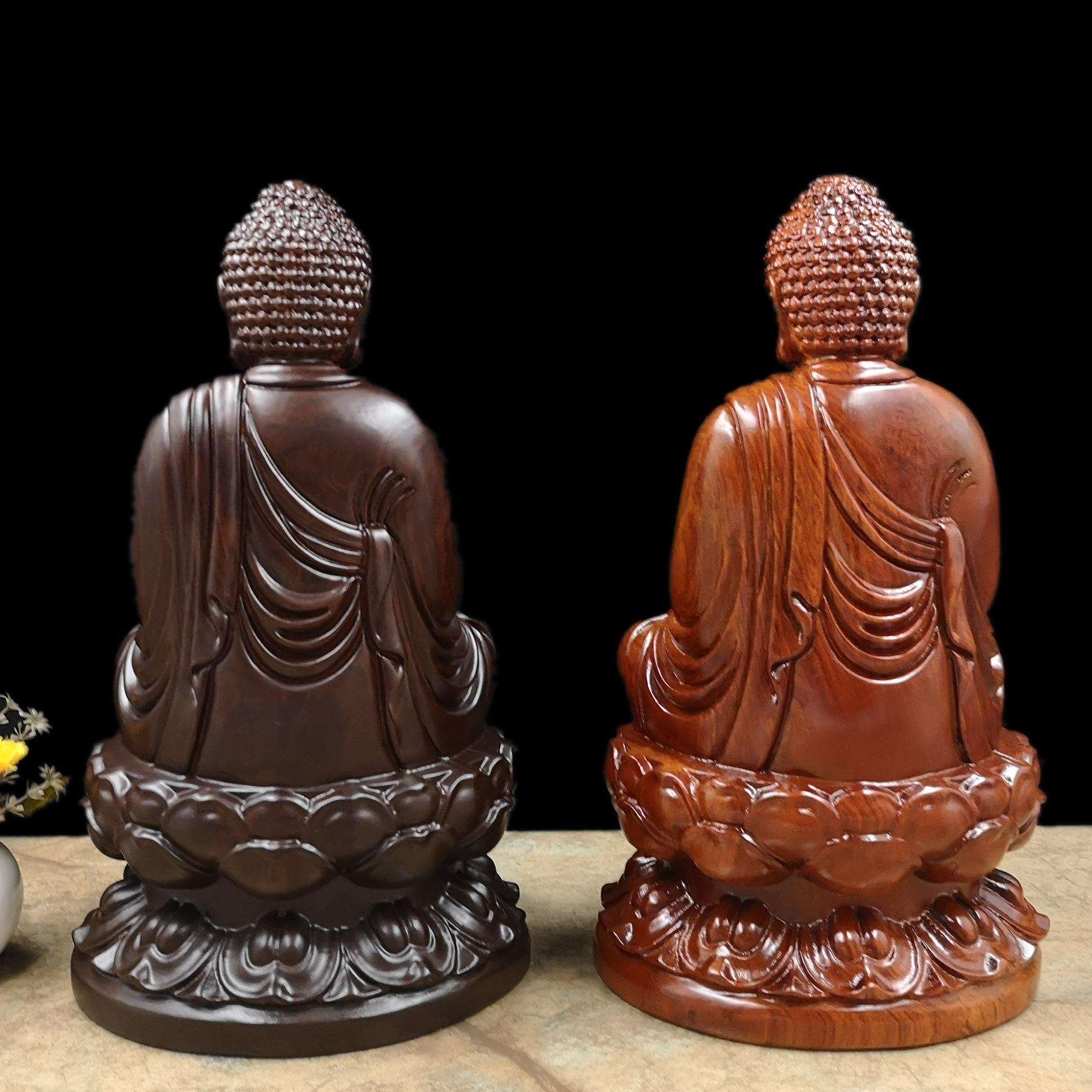 30/40/50/60CM非洲黑檀木坐莲释迦摩尼佛祖像 草花梨实木菩萨工艺