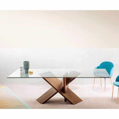 意式极简miniforms实木腿餐桌Tripode玻璃饭桌大户型别墅长方桌