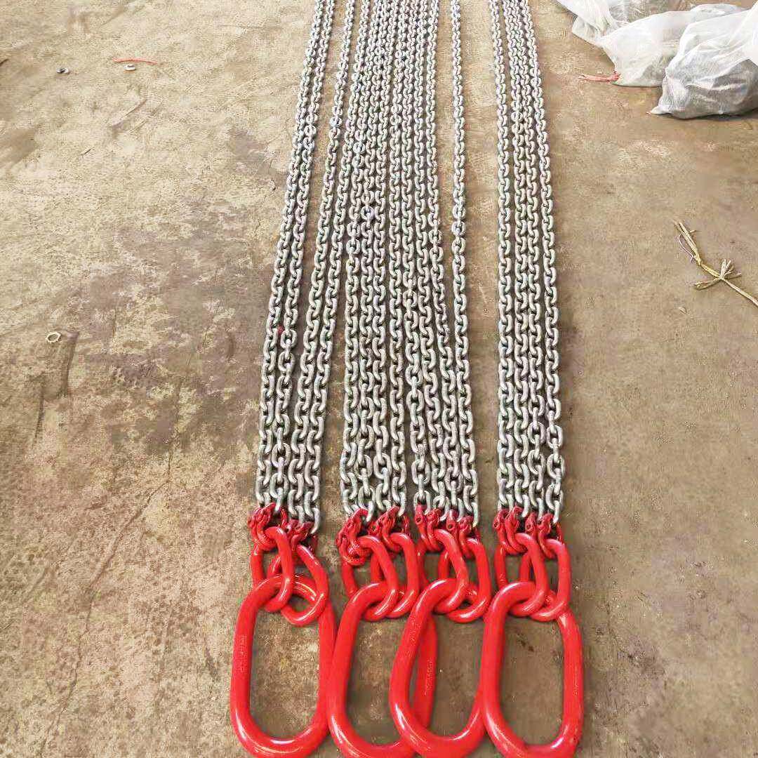 4腿成套链条索具 开口吊钩80级1-200吨工业组合式锰钢链条吊索具