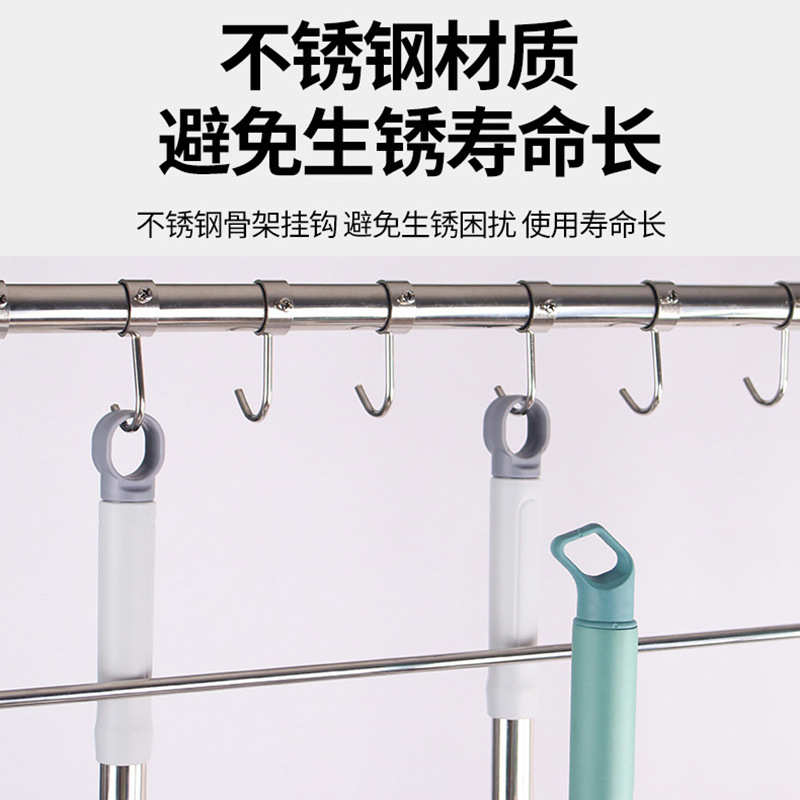 不锈钢可移动拖把架子落地式卫生工具收纳架拖布架阳台落地整理架