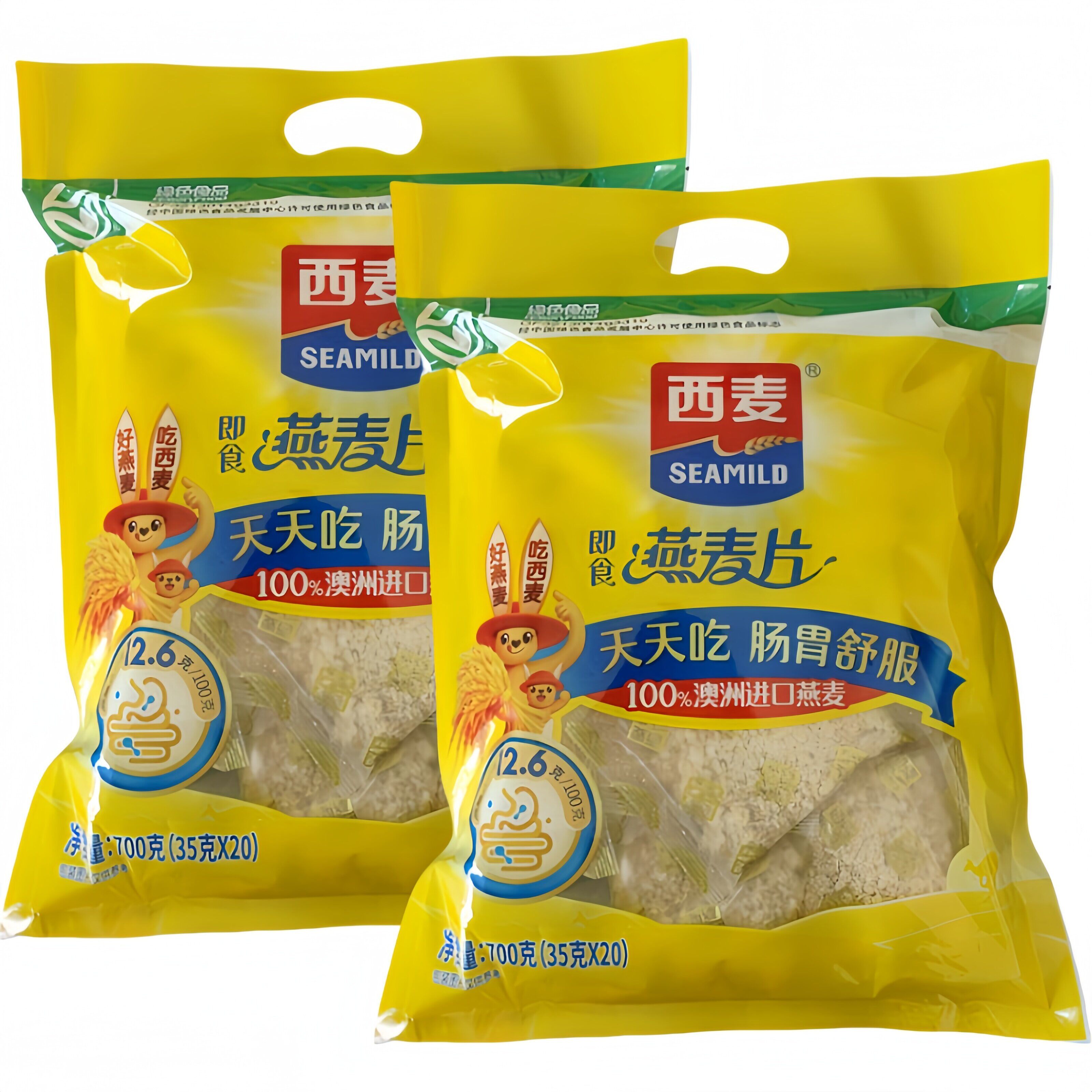 新货西麦即食纯燕麦片700g内独立小包原味无添加蔗糖免煮冲泡即食