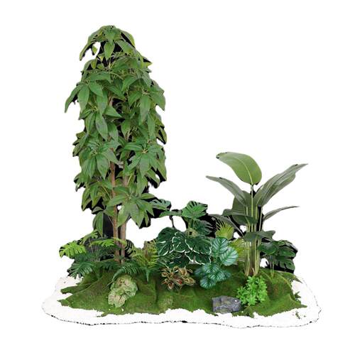 绿植造景阳台景观室内外假植物装饰旅人蕉龟背楼梯下植物造景