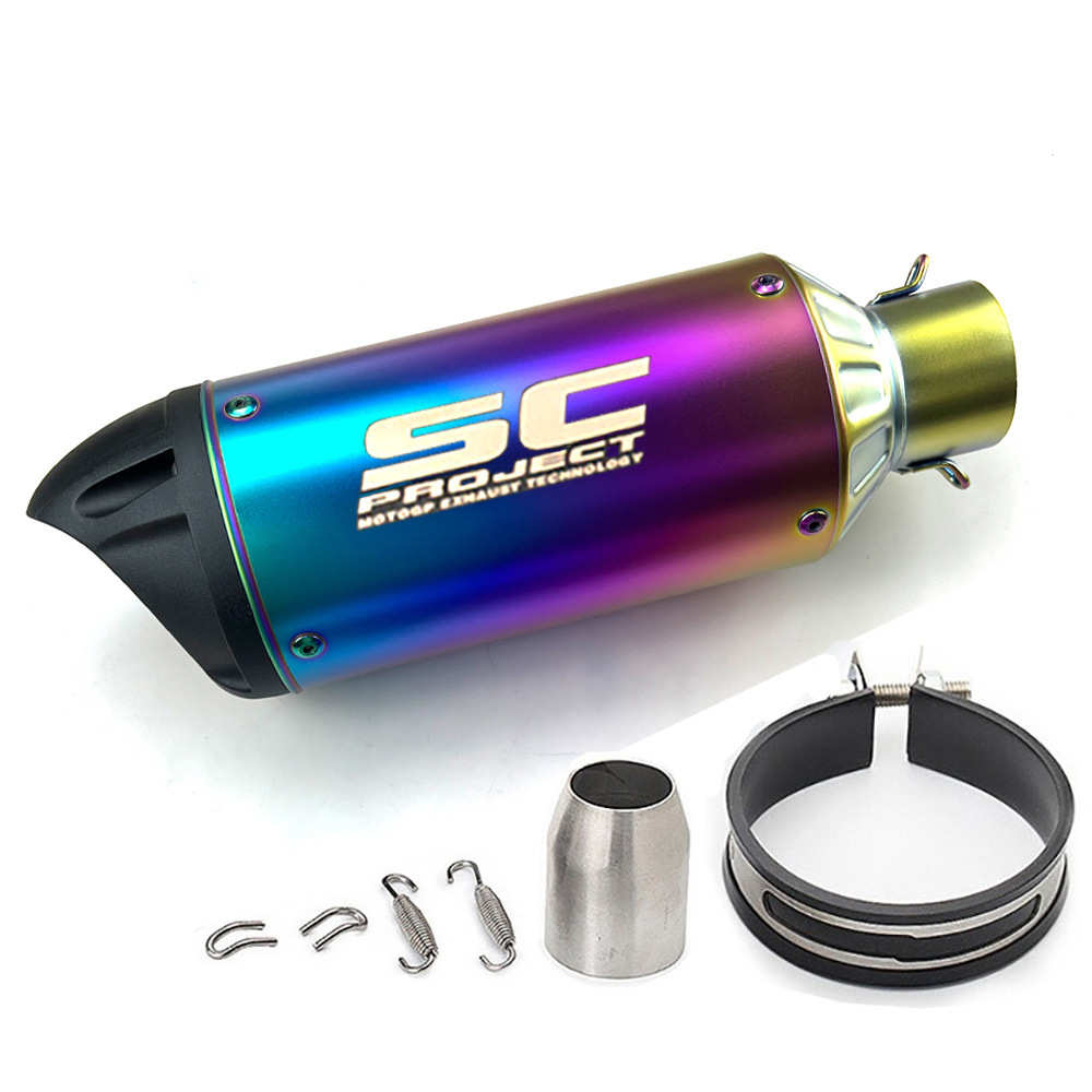 摩托车通用改装排气全彩不锈钢炸街ZX6R/NINJA400/弯梁车、踏板车