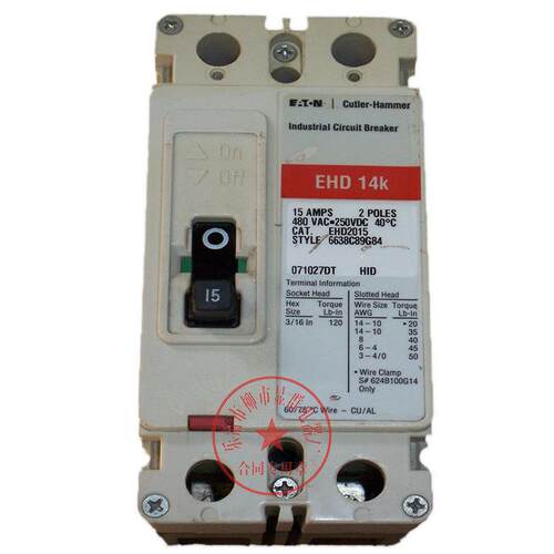 Cutler Hammer塑壳断路器 EHD2100 100A EHD 14K