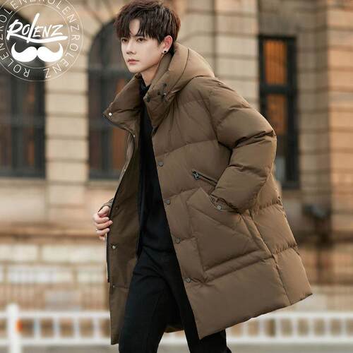 ROLENZ轻奢品牌中长款男羽绒服加厚新款潮户外休闲派克服外套连帽