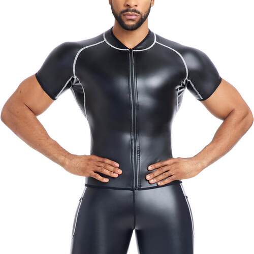 Leather jacket for men, handsome four sided bouncing