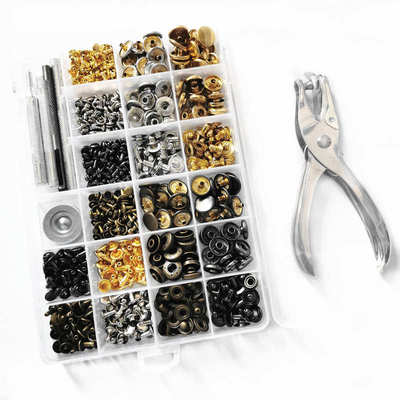 扣组合钳子工具双面铆钉金属四合扣+，6mm 四合配8mm盒装+