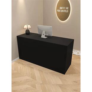 复古服装 店柜台 店吧台收银台店铺小型简约烤漆黑色极简前台桌女装