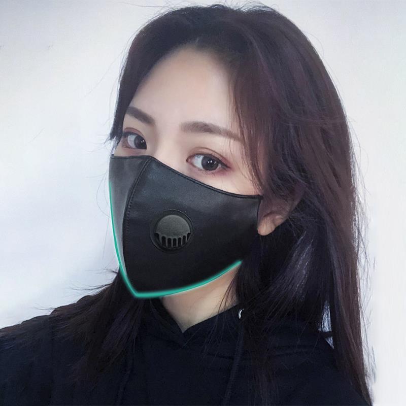 新款防水口罩男潮款个性女时尚防雨骑车滑雪防尘透气pu皮骑行面罩