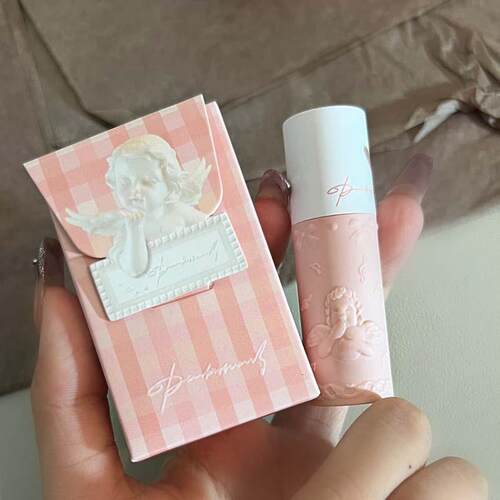 PinkyFocus粉雾天使丝绒唇釉浮雕雾面哑光唇泥不易掉色平价唇彩