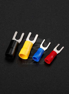 铜端子y端子绝缘 4sv3.压型接线冷5 黑色-铜鼻子镀锡端子pvc