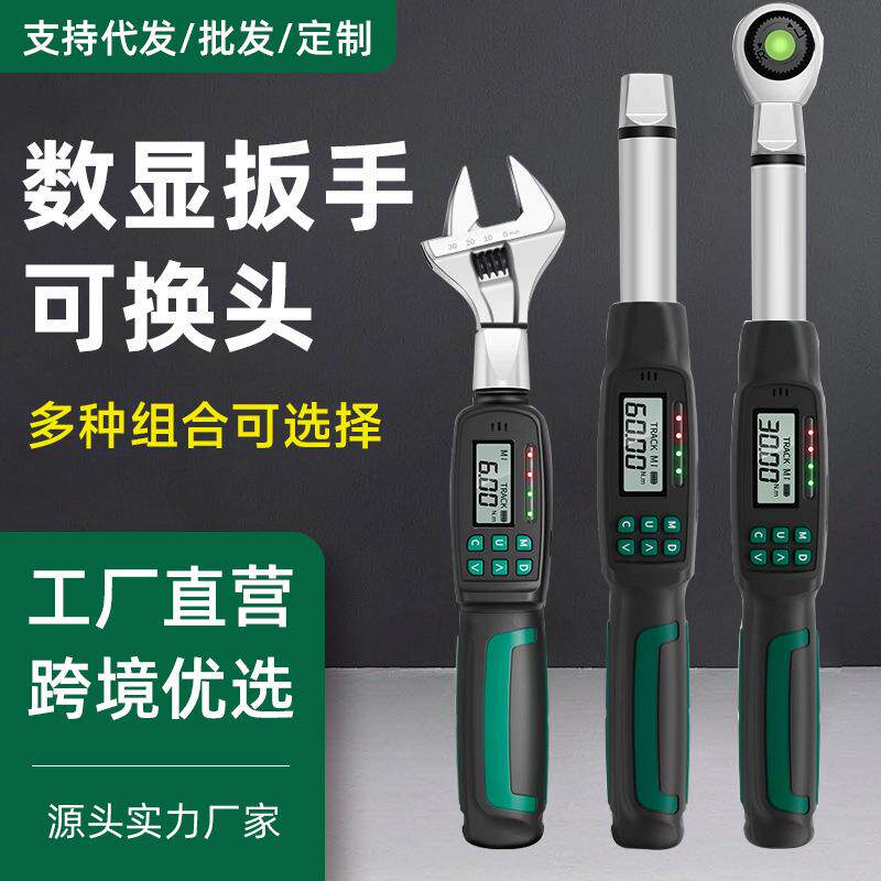 数显扭力扳手套装可调节力矩棘轮头扭矩扳手高精度电子公斤扳手