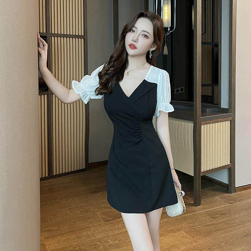 夜店女装大码遮肚显瘦连衣裙性感桑拿按摩足浴足疗技师工作服新款