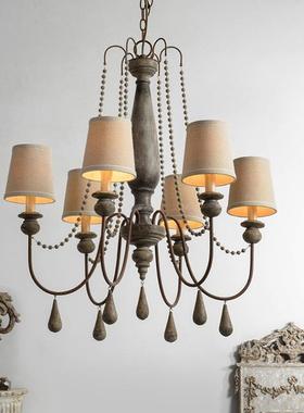 美式乡村式田园实做旧吊灯厅餐厅卧飞室民宿客服木装店92047装式