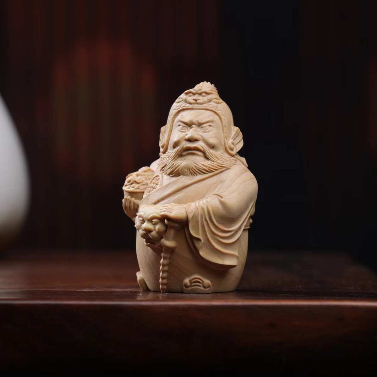 件武财神根雕文玩客厅手把装饰品小叶摆件招财木雕关公实木黄杨