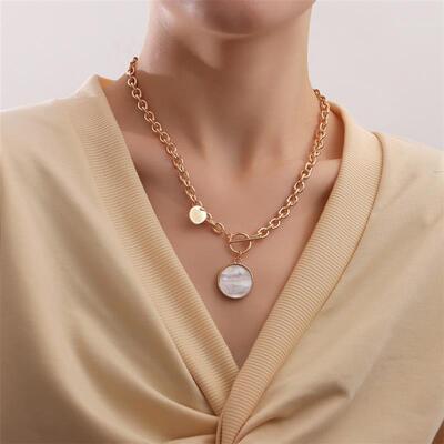 Vintage Women's Punk Gold Silver Color Alloy Necklace Fa