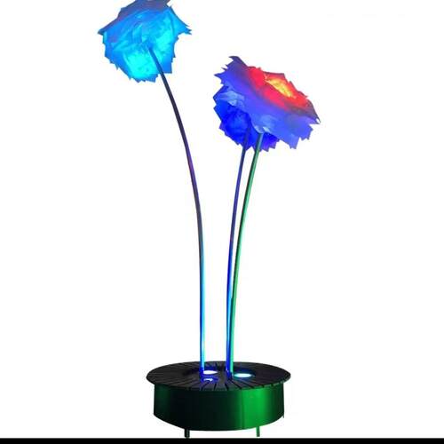 户外七彩花朵庭院广场景观创意灯发光公园玫瑰花造型雕塑装饰灯具