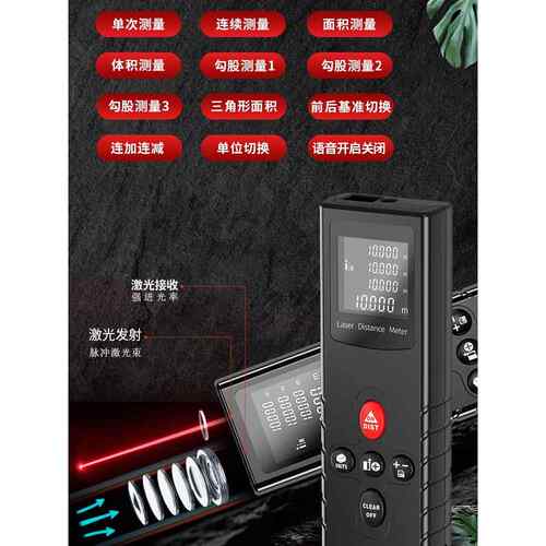 激光测距仪高精度手持式电子尺红外测量仪激光尺寸测距仪测量室