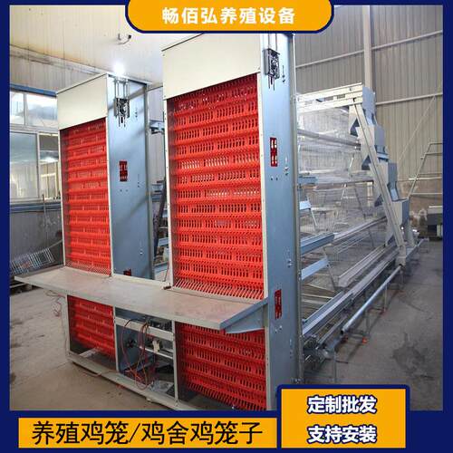 全自动阶梯鸡笼养殖厂工厂阶梯型自动鸡笼热镀锌材质可供外贸