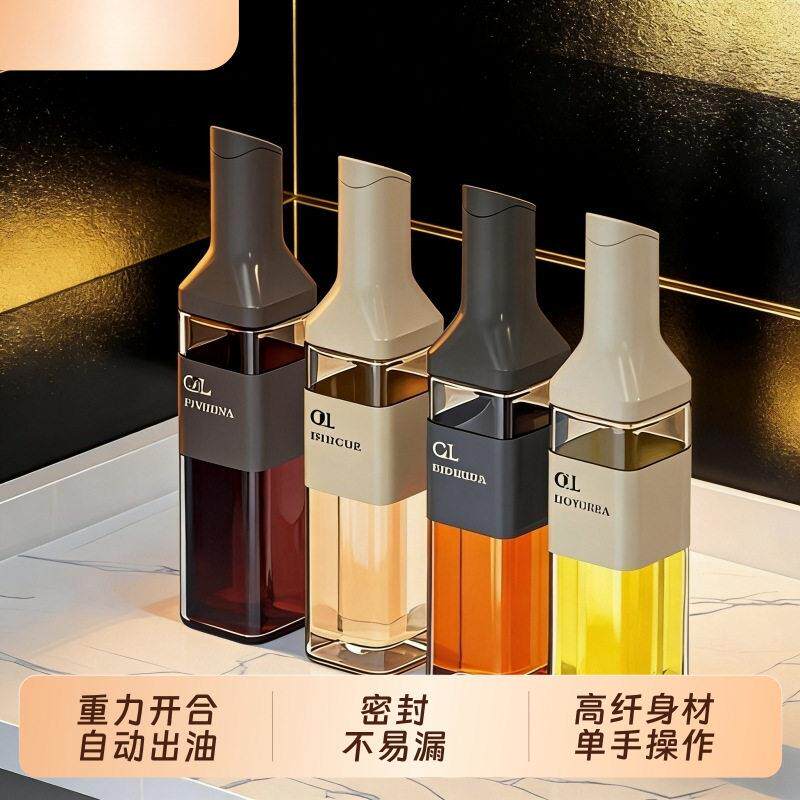 玻璃油壶自动开合家用厨房防漏油密封调料酱油醋大容量倒油