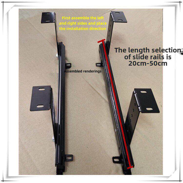 吊装三节滑轨抽屉吊装导轨3节滑道悬挂轨道吊装键盘拖木板拖道轨