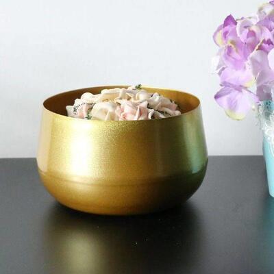 Brass Metal Flower Pots Garden Planters Indoor Round