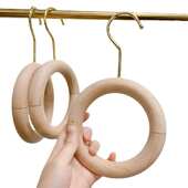 钩木纹圆环木圈挂钩子榉 围巾丝巾架包包带磁铁裤 服装 店S钩牛仔裤