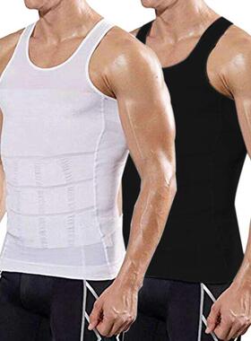 Men Slimming Body Shaper Vest Shirt Abs Abdomen Slim Gym Wor