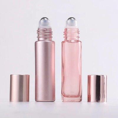 1PCS Glass Roll On Bottle 5/10ml Pink Roller Bottle