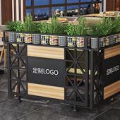 北欧工业风铁艺隔断花架餐厅过道装 饰屏风奶茶店卡座护栏绿植围栏