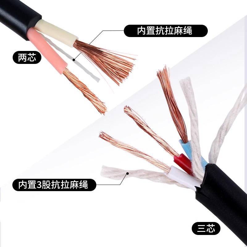 电线国标铜芯RVV软电缆线2 3芯1.5 2.5 4 6平方护套线户外电源线