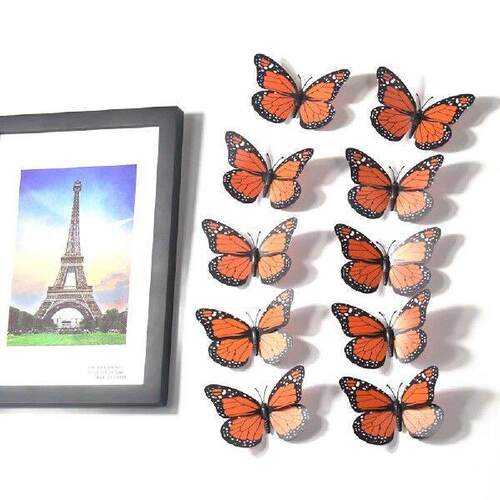 10pcs Monarch Butterfly Decoration Sticker Crafts