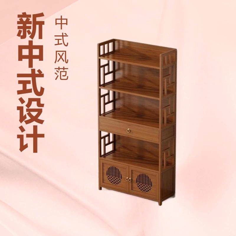 学习风白腊木橡木杉木松木经济型豪华型实木博古架展示架多层书架