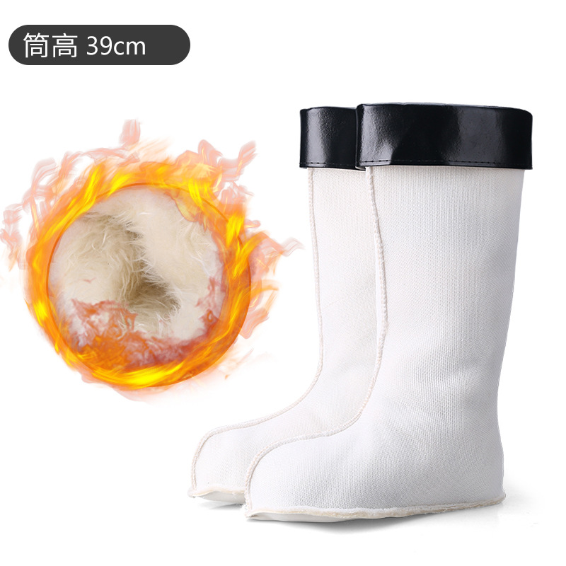 冬季雨靴内胆防冻涉水成人棉靴可拆防水鞋短筒雨鞋加绒保暖内胆