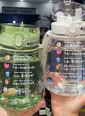 水杯水女可爱夏季大杯容量壶网红高颜值吸管天夏大肚肚B-075便携