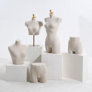 麻布内衣模特道具女半身人台文胸胸罩睡衣展示架人体内裤模特架