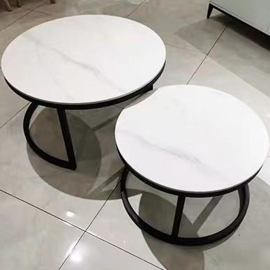 组新款M-8109极简轻奢客板厅岩圆形几茶几可伸缩小户型意式大小岩