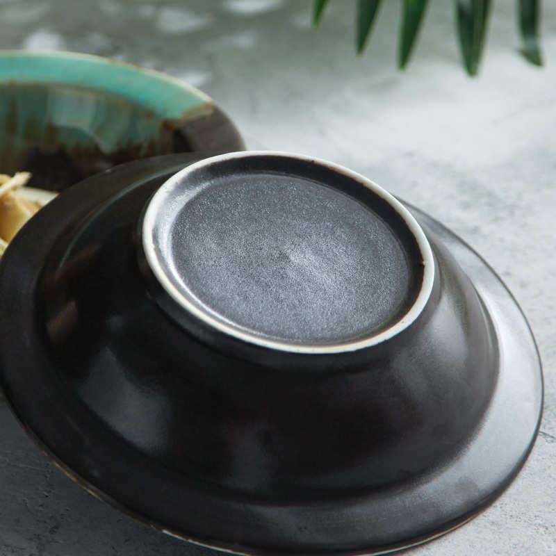 艺隆轩欧式餐具家用粗陶汤盘复古怀旧汤面碗拉面碗护边不烫手