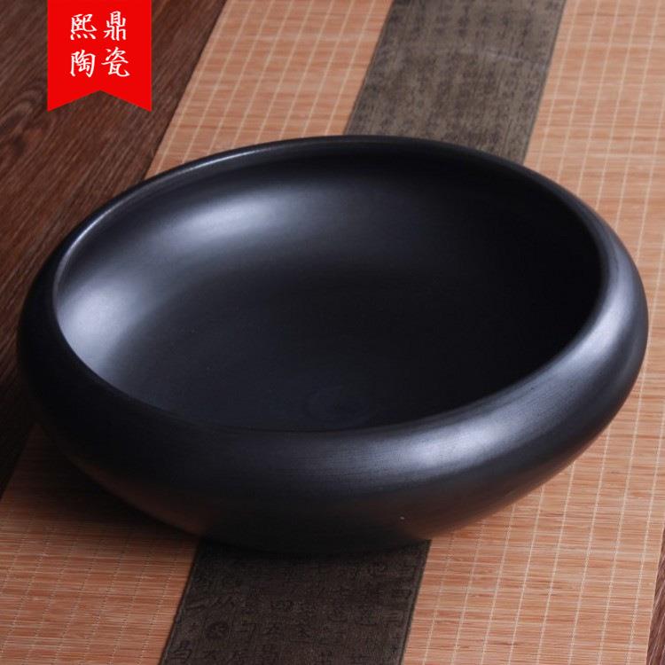 陶瓷摆件仿古中式传统文房四宝毛笔洗茶洗水仙盆室内装饰