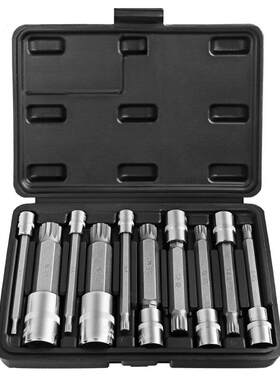 二角旋具套筒套装十m8m10m12m14花工具花风炮内六852角角套梅筒扳