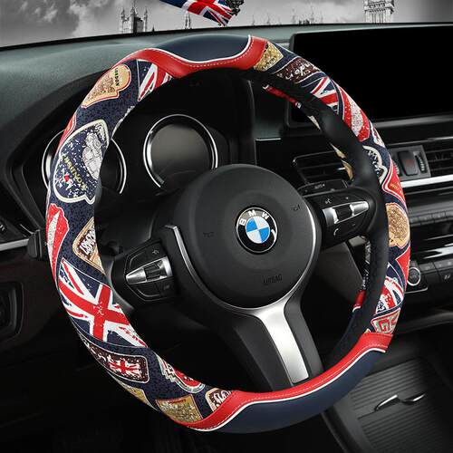 2025年新款皮麻英伦风方向盘套四季通用一件仓发