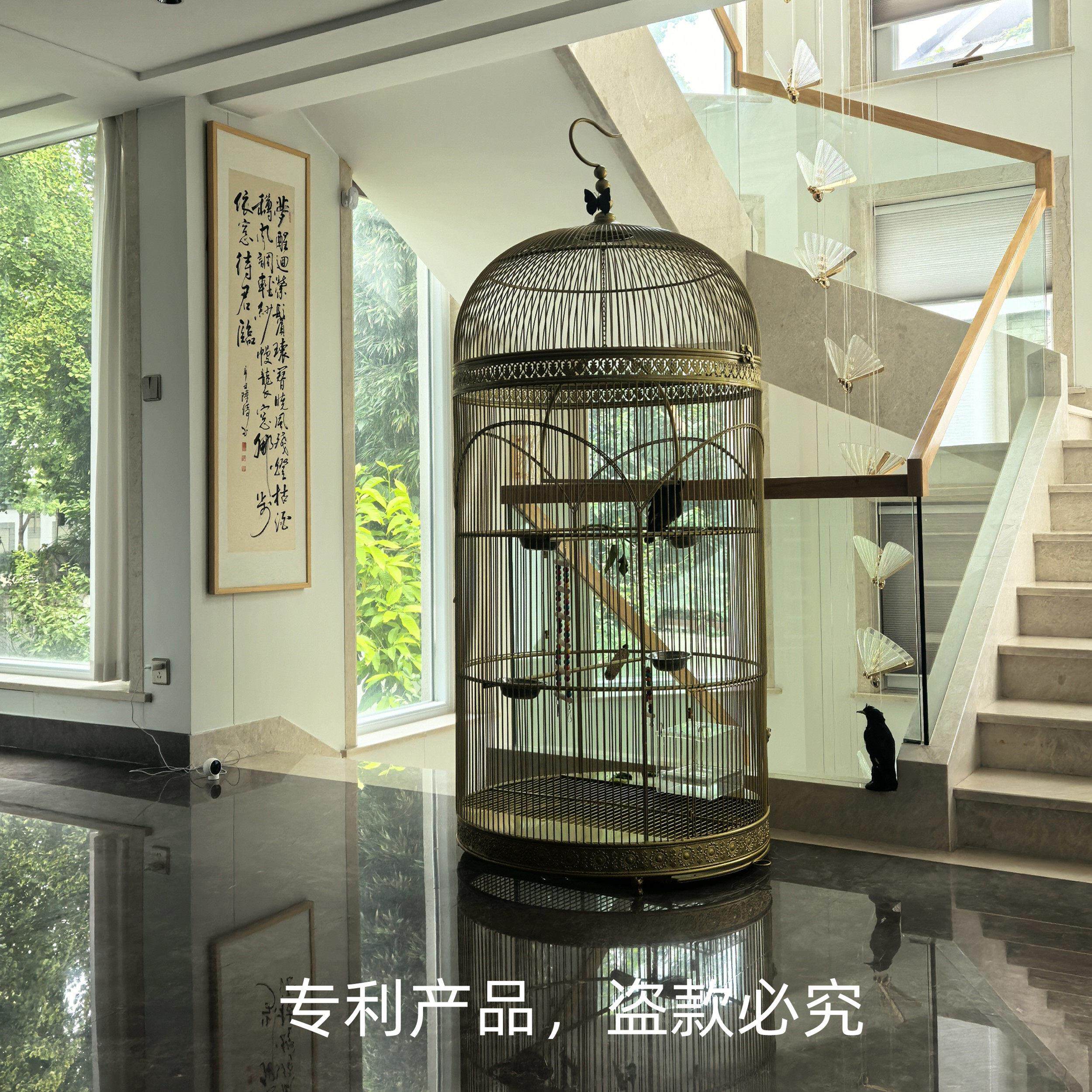 鹦鹉鸟笼大号 铁艺鸟笼 八哥饲养鸟笼 庭院阳台户外大型鸟笼别墅