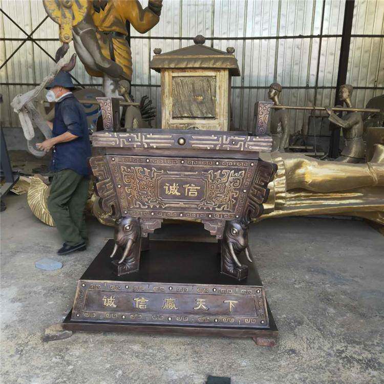 铜鼎雕塑盛千秋大型铸造 纯铜司母戊鼎四足方鼎铜器工艺品销售