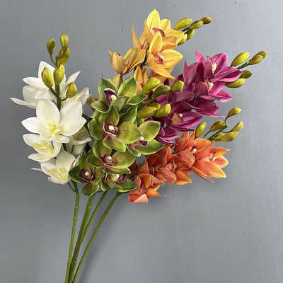 仿真花3D打印手感蕙兰 家居装饰假花兰花婚庆道具大花蕙兰手感惠