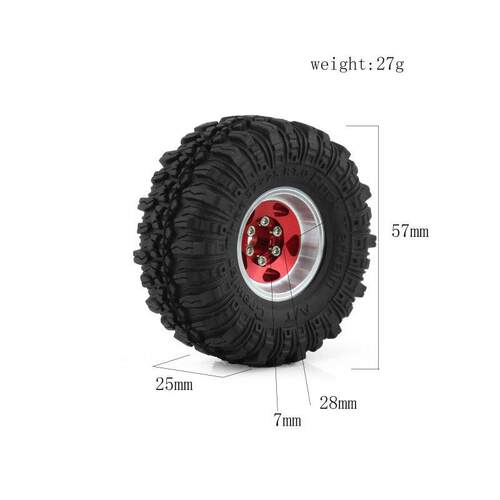 1/18 TRX4M路虎烈马1.0英寸轮胎轮毂 攀爬车铝合金轮毂 SCX24 FMS