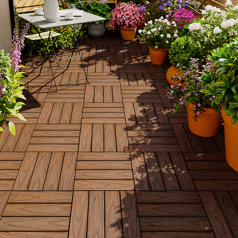 防腐塑木地板户外二代共挤朔木室外露台地面天台防水铺设花园设计