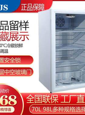 冷藏柜冰吧小型透明冰箱家用公室茶叶红酒饮料保鲜展示柜留样柜