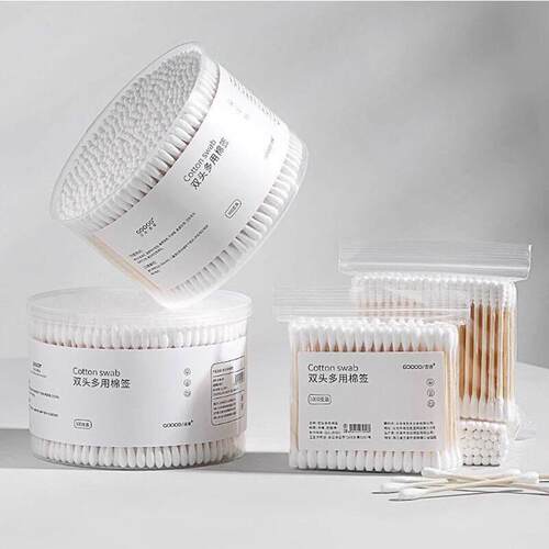 500 Pieces of Canned Cotton Swabs, Disposable Double-Headed