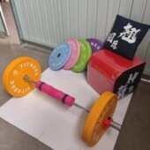 马卡龙全胶片整套彩色哑铃片健身房商用练臀桥靠箱马卡龙杠铃片